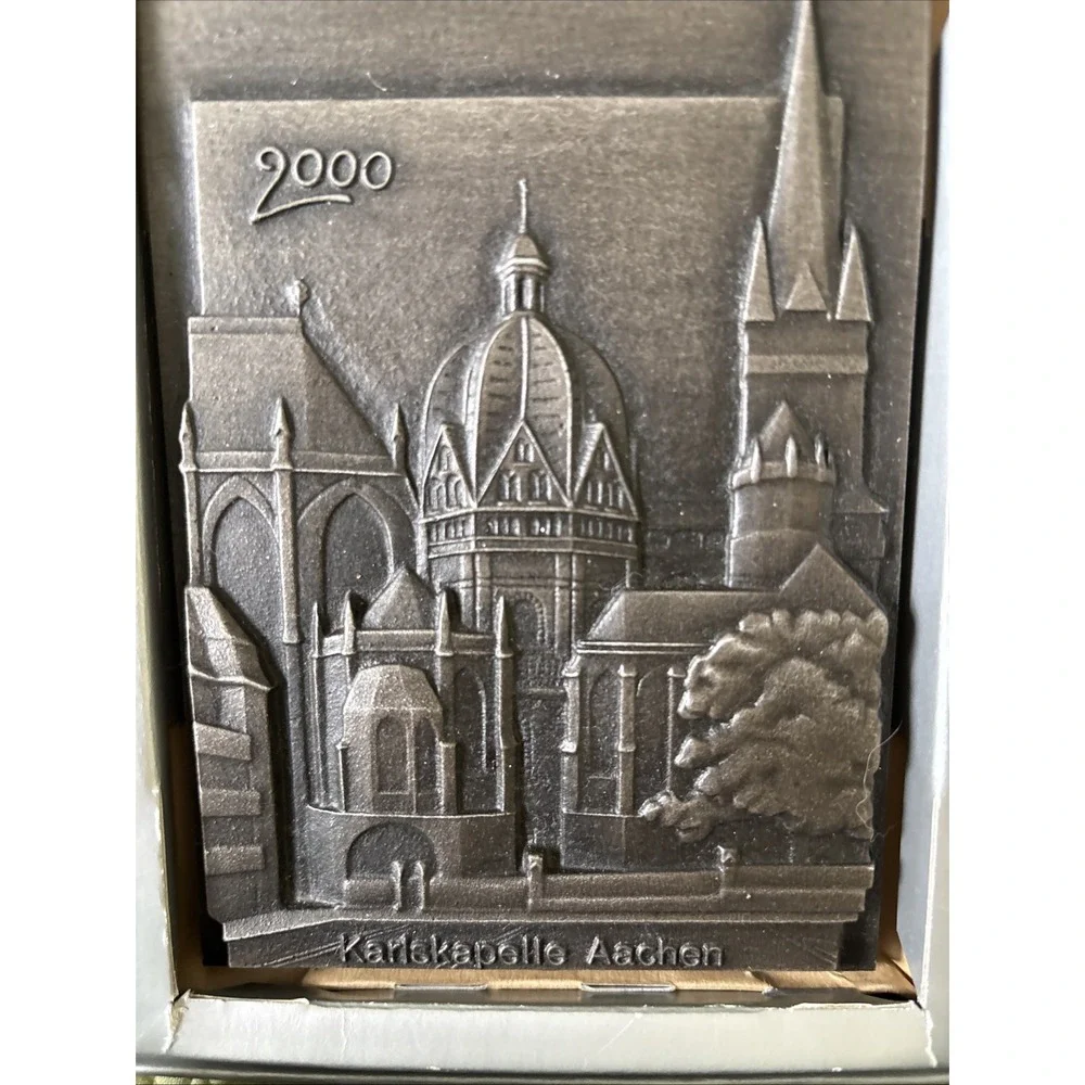 Buderus Karlskapelle Aachen 2000 Cast Iron Relief Plaque German Kunstguss Boxed